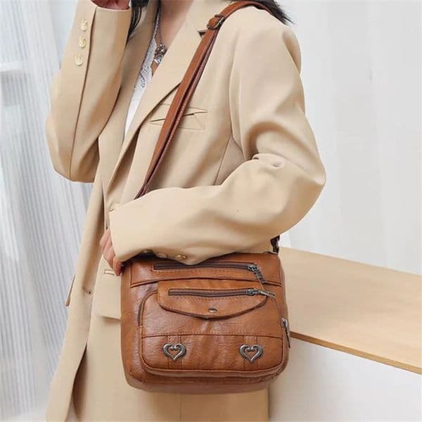 Mens Stylish Soft Leather Crossbody Bag Casual Fashion Shoulder with Adjustable Strap Perfect for Daily Commute Travel 251219