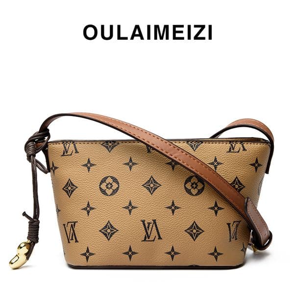 OULAIMEIZI Designer Bag 2025 new high-quality classic printed flap simple large capacity fashionable cross body bag for women yellow brown