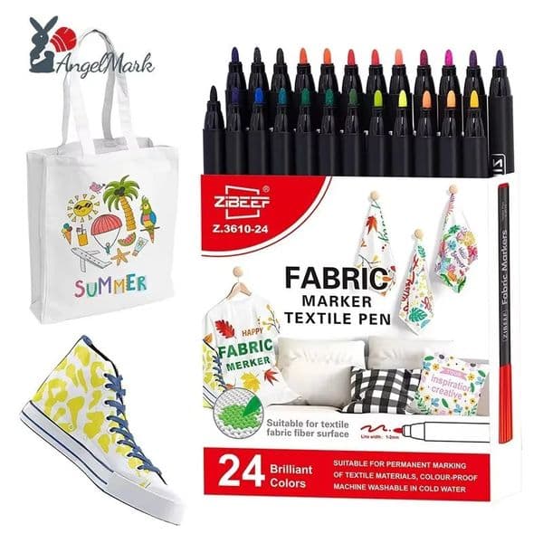 Waterproof Colorfast Fabric Textile Marker Pens Set 12 / 24 Colors DIY Clothes Art Graffiti Painting Pen Permanent Drawing pen 251213BJ