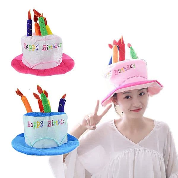 Happy Birthday Cake Hat With Candle Headband Party Po Props Adults Kids Headwear Cosplay Funny Birthday Gifts Hair Decoration 251219