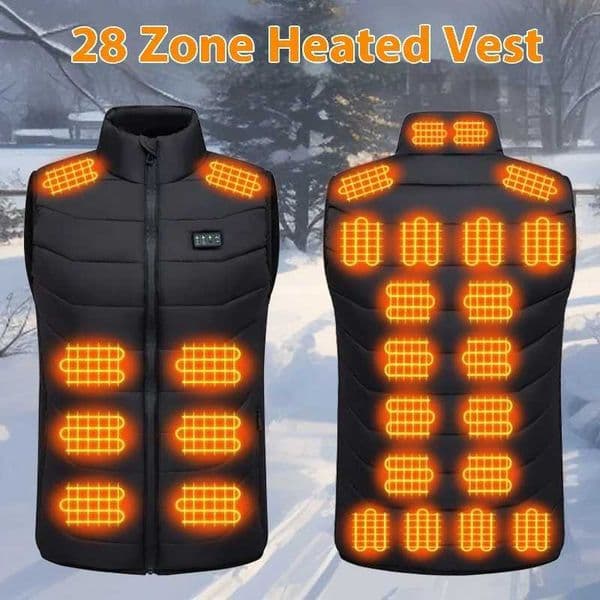 Winter New 2025 Smart Heating Vest Four Control 28 Zones Electric Heating Warm Mens Womens Same Style Motorcycle Rider VestT251220