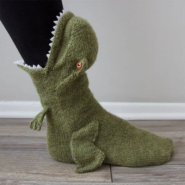 Man Woman Winter fashion Jurassic Creative Dinosaur Socks Red Dragon Wool Knitted floor room keep warm funny stockings 251219