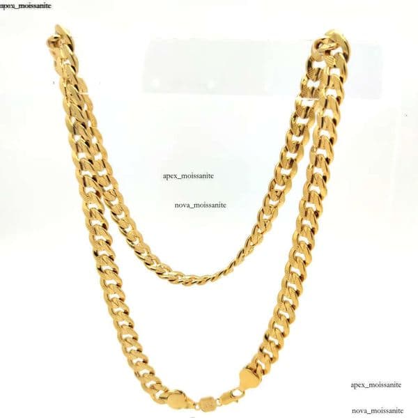 Handmade Dubai Men's Cuban Link Chain Necklace In 18K 18 k Stamped Gold Filled Pave Curb