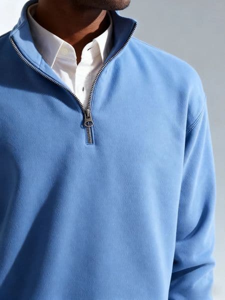 2025 Men Casual Fleece Sweatshirts Tops Sport Classic Stand Collar Mens Quarter Zip Hoodie Basic Pullover M3XL 251219