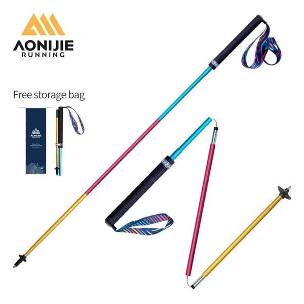 AONIJIE 2pcs Trekking Poles Folding Walking Stick Quick Lock Hiking Cane Carbon Fibers Adjustable Ultralight Walking Pole G251220 Z260508