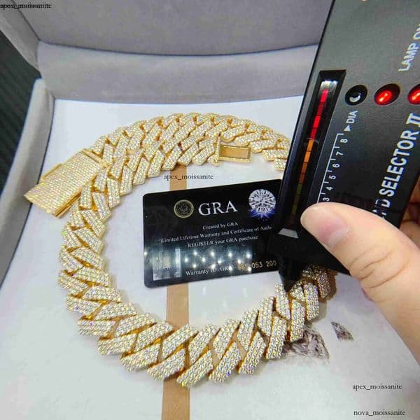 necklace 18K moissanite chain chaincuban link Horizon Iced Out Pass Diamond Tester vvs Jewelry for men gift 60