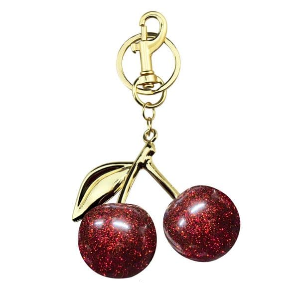 Exquisite Red Cherry Fruit Bag Charm Keychain 3 Color Key Ring for Elegant Women Backpack Purse Pendant Earring Jewelry Gift 251219