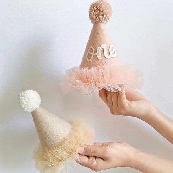 Birthday Party Hat Mini Party Hat Headband 1st birthday decor Baby po prop Pink princess hat 251219BJ