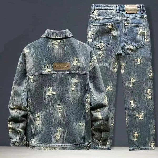 Spring Autumn American Denim Coats Set Classic retro Cowboy Jeans Trendy TwoPiece Sets Versatile Outerwear Casual Jacket 251219BJ