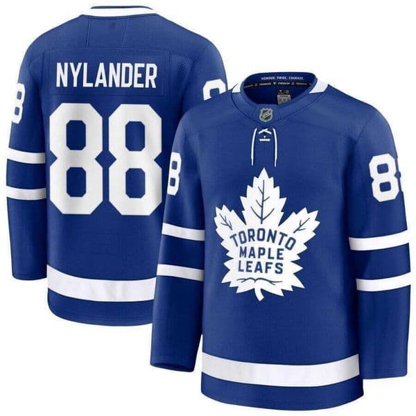 Men's William Nylander Blue Home Premium Jersey Stitch add any name number