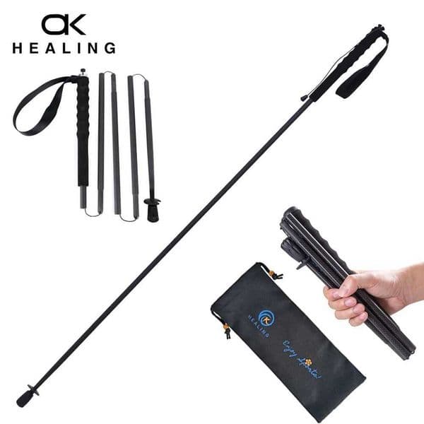 HEALING Ultra Light Trekking Pole Carbon Folding Hiking Stick Collapsible Hiking Poles Trekking Stick Walking Poles Walk G251220 Z260508