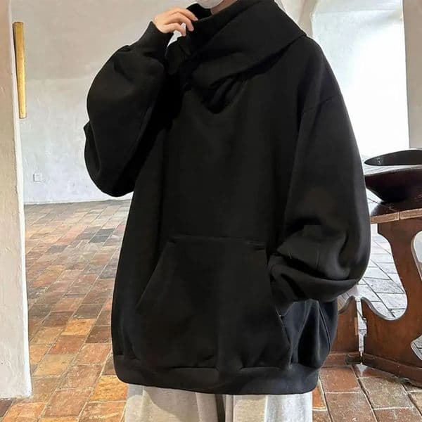 y Turtleneck Sweatshirt For Men Japanese Ninja Hoodies Autumn Hip Hop Fleece Pocket Streetwear Oversized Hoody 251219
