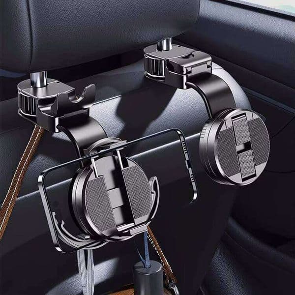 Z291 4-in-1 Multifunctional Headrest Stand, with Hanging Car Phone Holder for Rear Seat