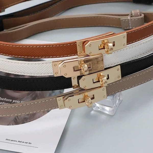 Adjustable Simple Leather Belt Womens Skirt Suit Waist Belt Sweater Waist Inning Versatile Minimalist Belt Home Love Lock Buckl 251217