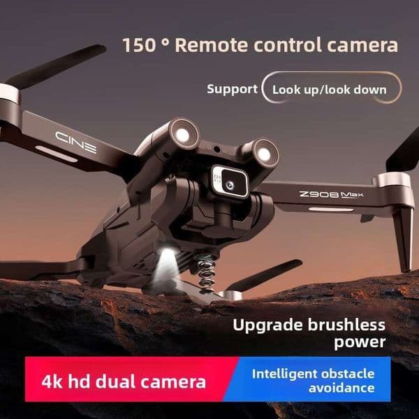 Z908 Max Drone Dual Camera Optical Flow ESC HD 4K Aerial Photography Three-Sided Obstacle Avoidance Foldable Four-Axis Remote Control Aircraft