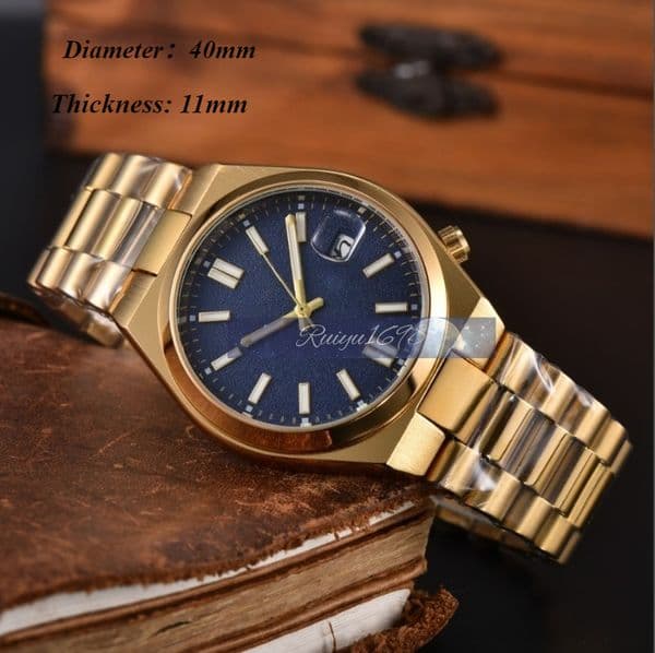 Watch Fashion Watch Mechanical Watch Precise Timekeeping Goldplated Steel Material for Watch Body and Strap Comfortable to Wear, Equipped with Calendar Window