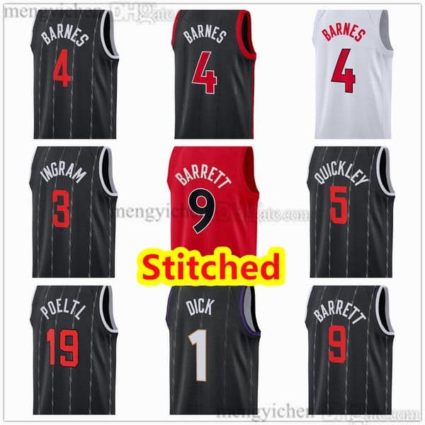 Stitched Men's XS-4XL Basketball Jersey Scottie 4 Barnes 9 Barrett Gradey 1 Dick Immanuel 5 Quickley Jakob 19 Poeltl Brandon 3 Ingram 12 Murray-Boyles 54 Mamukelashvili
