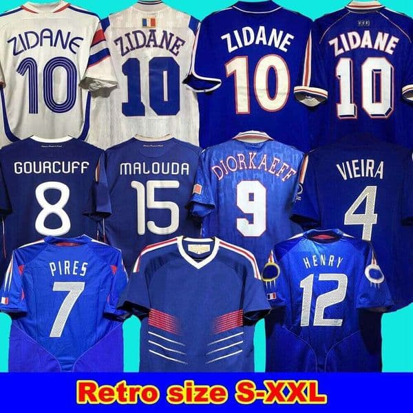 1998 French Club retro soccer jerseys 1982 84 86 88 90 96 98 00 02 06 18 ZIDANE HENRY MAILLOT DE FOOT football shirt REZEGUET DESAILLY Classic Vintage kit