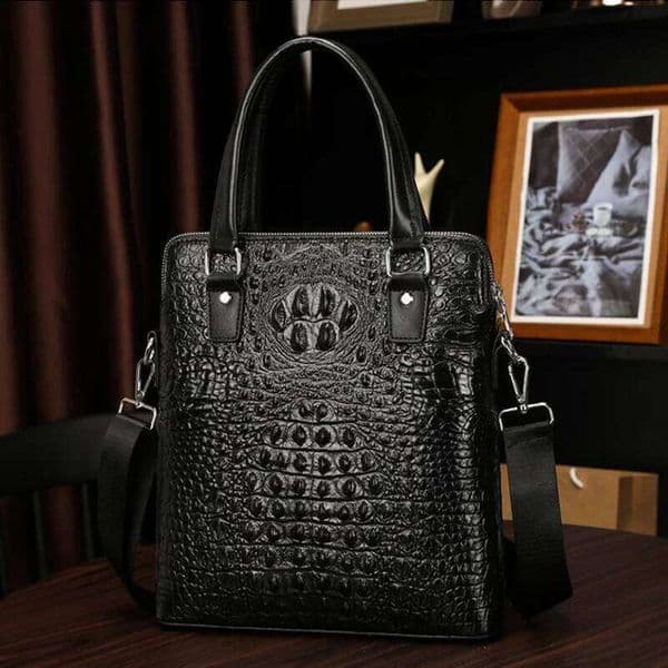 New Alligator Pattern cow Genuine Men Crossbody Business Leather Men's Messenger Casual Shoulder Handbags Bag