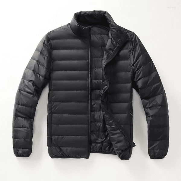 Men's Down 2025 Winter Cross-border Thin And Warm Jacket 90% White Duck Fashion Nylon Casual Short Coat Plus Size