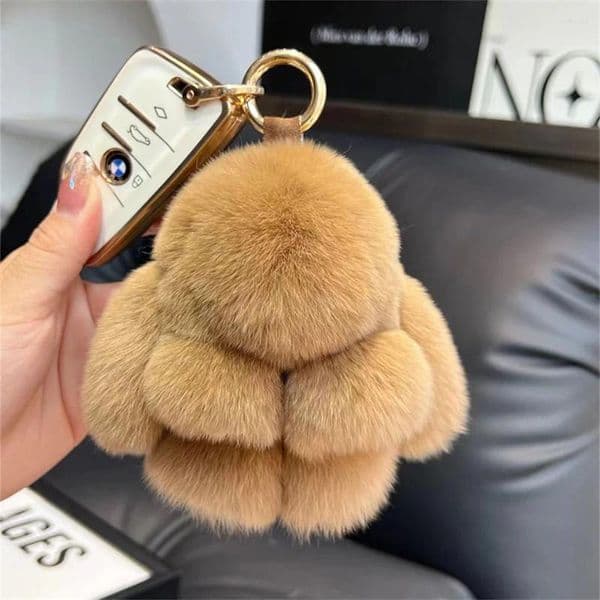 Mini Fur Keychain Women Bag Car Key Chain Cute Pendant Decoration Jewelry Bags Hangings Accessories Gifts