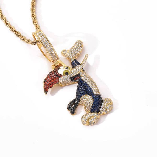 Wholesale Fashion Animal Micro Pave Moissanite Pendant New Hip Hop Style Bugs Bunny Necklace Mens 925 Silver Jewel 01 L260610N7AH