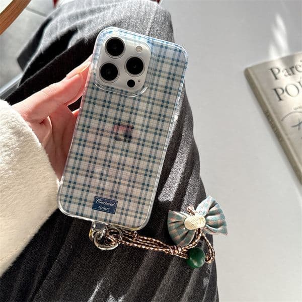 ins Transparent Plaid Suitable Apple 17/16 Pro Max Phone Case iPhone 13/14 New Model for Women 15P