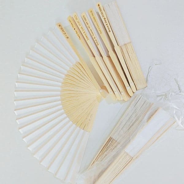 3080 Pcs Personalized Wedding Handmade Silk Fan and Party Gift Custom Gifts With organza bag mariage abanicos para boda 251222