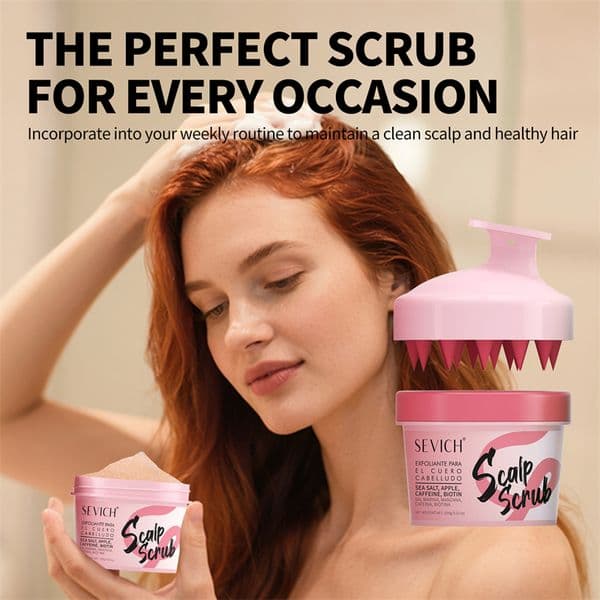 SEVICH Scrub Cream Custom Three Types Sea Salt Rosemary Hair Scrub Shampoo Scalp Scrub Exfoliator For Scalp Care