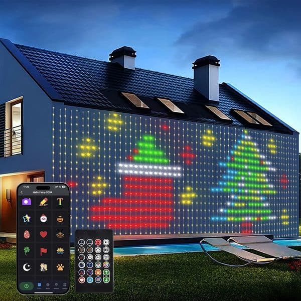 400 LED Smart USB Curtain Lights Colorful Fairy String with DIY Text PatternsMusic SyncApp Control for Bedroom Decor 251222