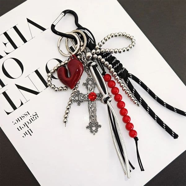 Multi-element Bag Pendant High-grade Hand-woven Rope Beaded Rope Keychain Versatile Bag Decoration Accessories Gifts 251219