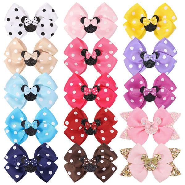Gril Lovely Polka Dot Bow Hair Clip for Kids Toddler Cartoon Hairpins Children Boutique Hair Accessories L2013