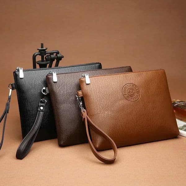 Business Style Mens Clutch Large Wallet Soft PU Leather Male Wristlet Pack Bag Elegant Leisure Stylish Hand Bags Man Pouch 251215
