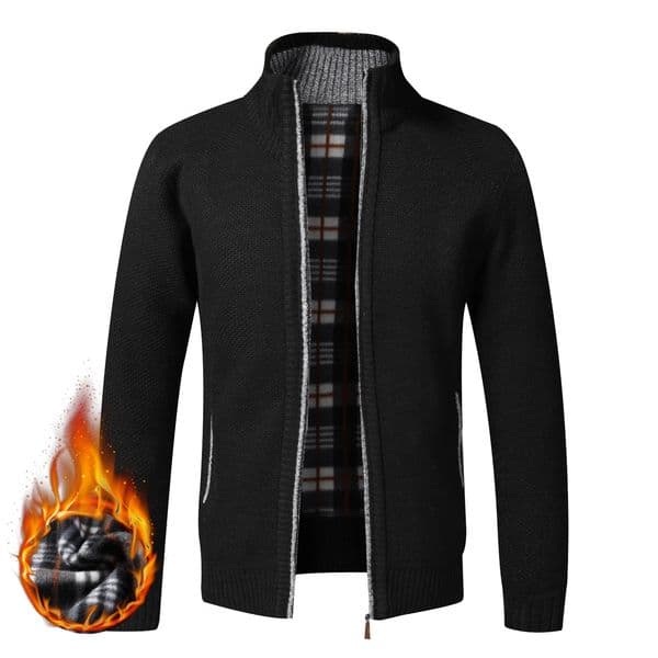 Autumn Winter Warm Cardigan Men Fleece Sweaters Full Zip Jackets Slim Fit y Knitted Sweater Coat American Jersey 251222