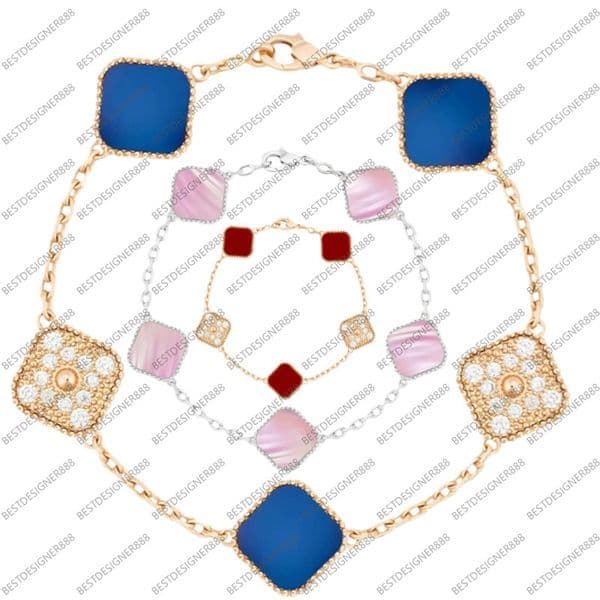 Charm Bracelets Designer For Women 5 Motifs Bracelet Guilloche 18k Yellow Gold Vintage Luxuries Ladies Jewelry High Quality Valentine's Day Gift Lady Jewelrys