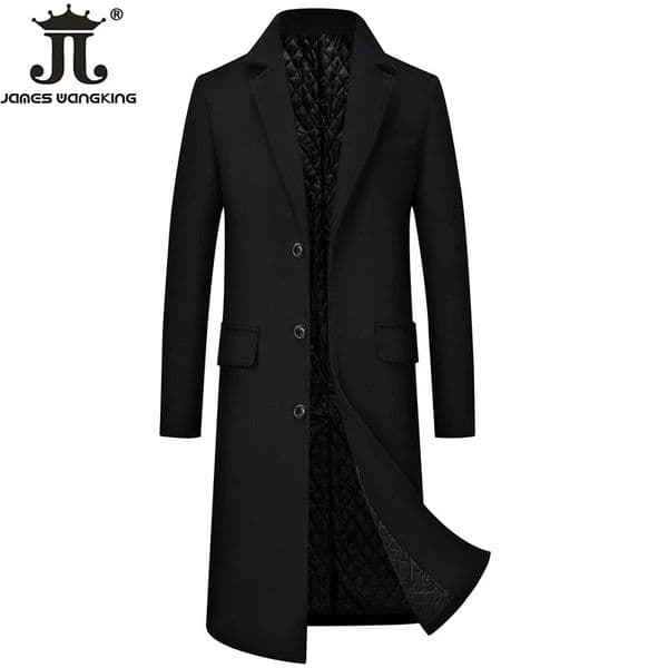 Autumn Winter Mens Woolen Jackets Boutique Highend Wool Blend Overcoat Trench Men Xlong Thick Coat Over The Knee 251222