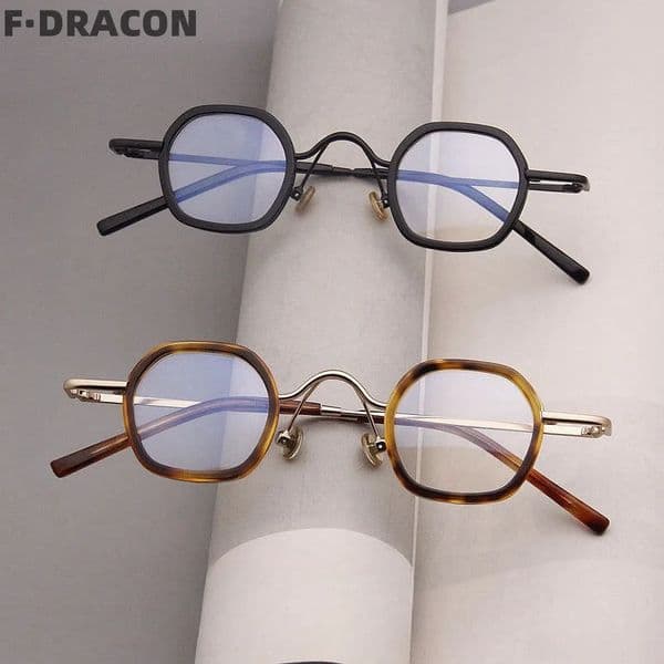Metal Eyeglass Frame Retro Multilateral Mens And Womens Small Box Ultra Light Optical Prescription V17 251222