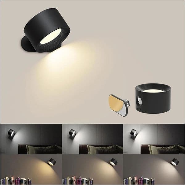 Led Wall Lamp Touch Control Remote 360 Rotatable USB Recharge Wireless Portable Night Light For Bedroom Reading 251222