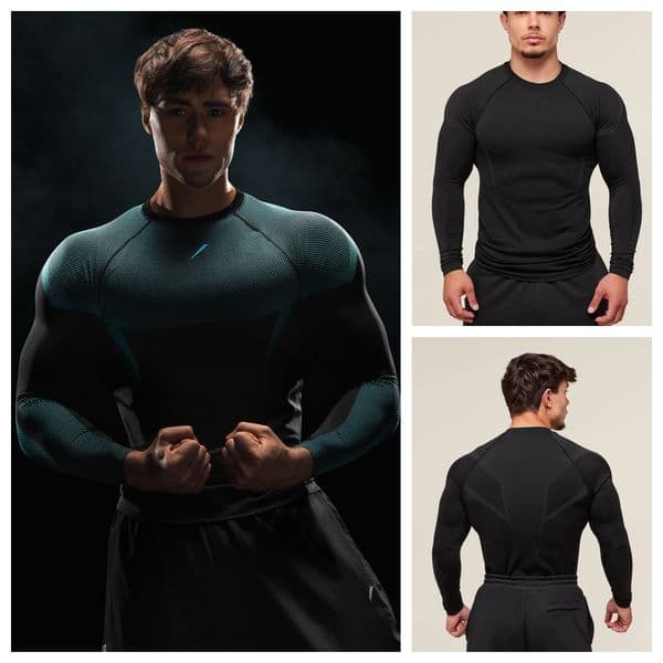 Men's Designer Gym Training Shirt Spring Beach Surfing Athletic Long Sleeve Tops Casual Sport Running Workout Quick Dry Compression Tees