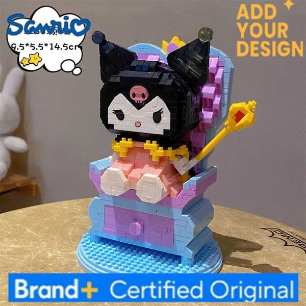Sanrio Kawaii Devil Kuromi Micro Building Blocks Throne Queen Kuro Assembled Model Mini Brick Figures Toys For Kid Xmas Gift H251222