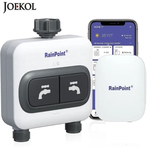 RainPoint Smart 2 Zone Watering Timer WIFI Garden Automatic Irrigation System Drip Sprinkler Controller Water 251216BJ