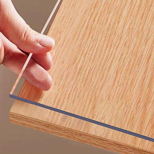 Clear Table Protector Plastic PVC Desk Protector Tablecloth Cover Office Desk Pad Mat Wood Furniture Glass Dining Tabletop Countertop Protection Waterproof