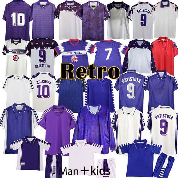 1999 Retro ACF Fiorentinas Classic soccer Jersey Tribute to Legend BATISTUTA RUI COSTA TOLDO BAGGIO DUNGA Collection Long Sleeved football shirts equipment kids 11