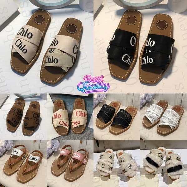 Free Shipping Designer chlo chlosandal chloslides sandals canvas sandale Shoes slides sandal slippers mens womens luxury pantoufle platform sandalen sandles hot