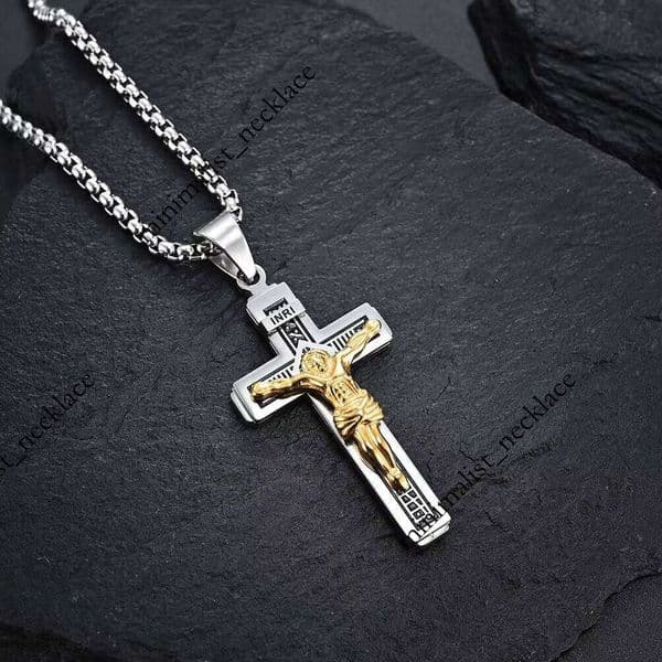 2025 Manufacturer Wholesale Sterling Silver Cross Pendant Christian Men's Necklace