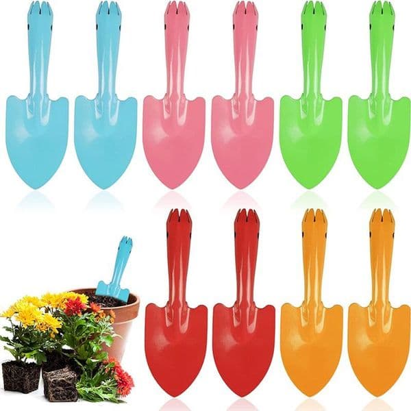 Mini Colorful Trowel Metal Garden Hand Shovels Garden Tools For Kids Teens Adults Soil Planting Sand Box 2.6 x 1.2 x 7.7 inches