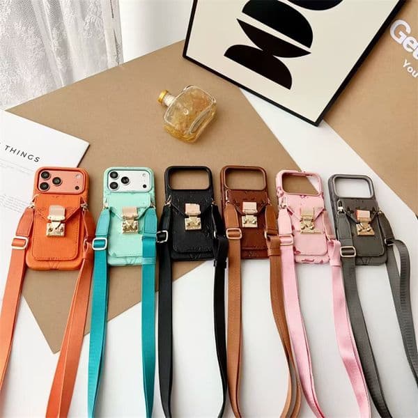 Luxury Phone Case Designer iPhone Case for IPhone 17 Pro Max 17 16promax 16 16 Plus 15promax 15 14 13promax 12promax Case Card Bag Holder Wallet Cross body straps