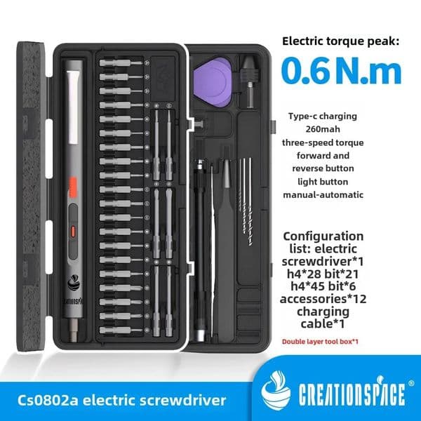 CreationSpace CS0802A Electric Drill Screwdriver Dualpurpose Mini Set Cordless Drilling Power Tools 251222BJ