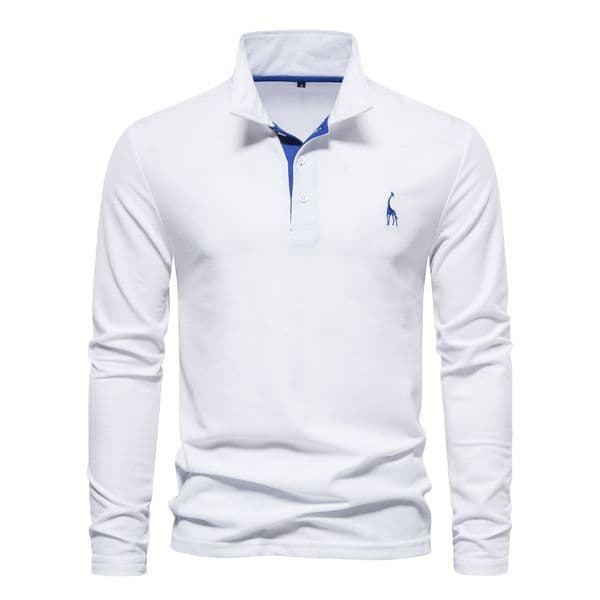 WOZK 2026 Spring and Autumn New Collection Men's Cotton Polo Shirt Fashion Casual Men's Deer Embroidered Long Sleeve In Stock