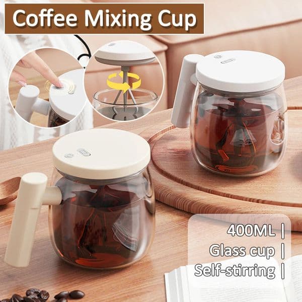 Electric Glass Coffee Mug 400ML Selfstirring Mixing Cups For Drinks 7000rpm Automatic HighSpeed for Milk Tea 251222BJ